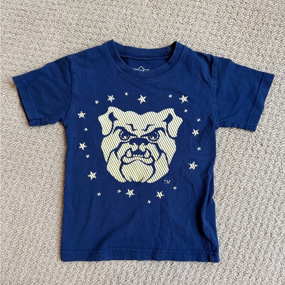 Kids Navy Blue Bulldog Graphic T-Shirt
